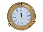 Antique Brass Nautical Maritime Ship's & Boat Clock Maritime Wall Clock Porthole