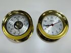 Chelsea USA Shipstrike Quartz Brass Ships Clock & Barometer Nautical Working A4