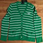 LAUREN RALPH LAUREN COTTON CARDIGAN SWEATER STRIPED GREEN WOMENS XL 