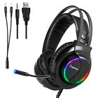 Gaming Headset with Mic for PS5 PS4 xBox Series X/S Switch PC, Wired 3.5mm RGB