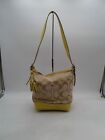 Coach Legacy Beige/Yellow Signature Jacquard Canvas Hobo Handbag Purse