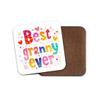 Best Granny Ever Coaster - Love Hearts Grandma Nan Grandchild Lovely Gift #19192