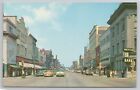 Main Street Racine Wisconsin Downtown Scene Vintage Cars 1961 Postcard