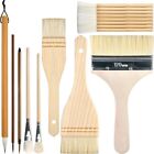 9 Piece Pottery Glaze Brush Set, Wooden Long Handle Glaze Brushes of1249