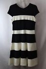 Felicity & Coco Women's Black/White Striped Ponte Knit Dress SZ XL