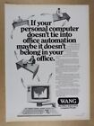 1984 Wang Professional Computer vintage print Ad