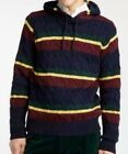 POLO RALPH LAUREN ST ANDREWS 2 CABLE KNIT STRIPED HOODED SWEATER S M L