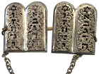 Vntg Jewish Hebrew 10 Commandments Tallit Clips Judaica Judaism Israel Jerusalem