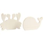 Creotime Wooden crab and whale to decorate 16 x 10 cm