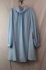 NWT Belle Badgley Michka Women's Sky Blue Mock Neck Long Sleeve Dress sz 12