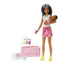 Barbie Doll and Accessories, Crib Playset with Skipper Friend Doll, Baby Doll wi