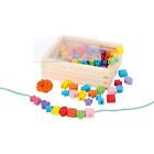 small foot 7594 threading set, with wooden beads in many colours and shapes, inc