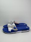 Nike Air Max 1 White Royal Blue Slide Sandal Slip On FJ4007-100 Men's Size 11