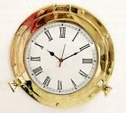 10" Antique Porthole Clock Marine Brass Ship Nautical Wall Clock Home Decorative