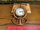 Small Ansonia Clock Nautical Military “Navy’ Anchor Ship’s Wheel