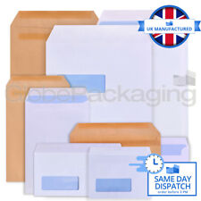 QUALITY SELF SEAL ENVELOPES - WHITE & MANILLA - ALL C6 C5 C4 DL PLAIN & WINDOW