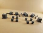 N Scale 14 pc AC Roof Ducts Set , UNPAINTED,  3D Resin Printed