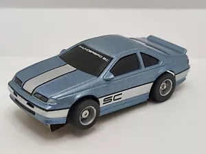 TYCO FORD THUNDERBIRD SC LIGHT BLUE / SILVER STRIPE SLOT CAR NEAR MINT COMPLETE - Picture 1 of 5