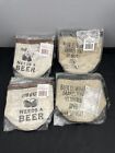 Lot Of 4 Myra Bag Beer CAN Coozie/Koozie Canvas Leather Free Shipping