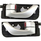 Interior Door Handle For 2006-2007 Hyundai Sonata Set of 2 Rear Silver Plastic