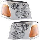 Headlight Set For 02-09 GMC Envoy 02-05 GMC Jimmy Halogen Pair 15866071 15866070