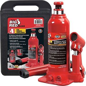 Big Red Torin Hydraulic Bottle Jack with Carrying Case, 4 Ton, T90413, Red