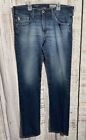 AG Adriano Goldschmied The Matchbox Slim Straight Blue Jeans Sz 34 X 34