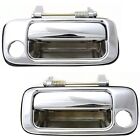 Exterior Door Handle For 91-97 Toyota Land Cruiser Set of 2 Front Chrome Metal