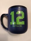 Tullys Coffee Mug One Vessel Blue Green Cup 12th Man Seattle Seahawks 14 oz NLA