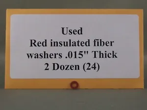 Used - Red - Insulated Fiber Washers .015" Thick - 2 Dozen - Picture 1 of 1