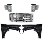 Grille Kit For 09-12 Ford F-150 with Left and Right Side Fenders and Headlights