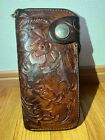 ALUZUNI Biker leather Long wallet Brown pocket engraved Japan Made Motorcycle