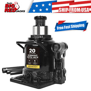 Big Red 20 Ton  Low Profile Bottle Jack High Lift Heavy Duty AT92007AB,Black