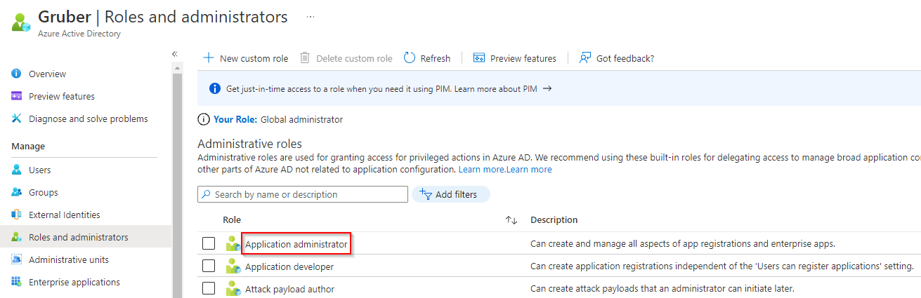 Azure AD Roles