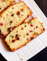 Eggless orange loaf recipe with tutti frutti