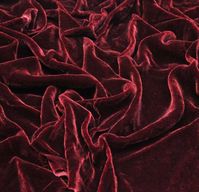 Burgundy Plush High Fashion Silk Velvet Upholstery Apparel Fabric - BTY - 44" / 45"