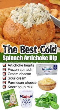 The Best Cold Spinach Artichoke Dip (With Cream Cheese)