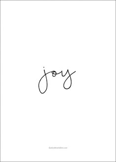 the word joy written in cursive handwriting