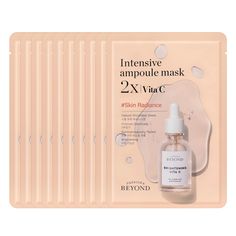 PRICES MAY VARY. DIFFERENTIATED FORMULA - BEYOND's Ampoule Mask 2X line provides targeted solutions for various skin concerns through differentiated formulae. "Ampoule Mask 2X with Vitamin C" comes in a clear, highly-concentrated formula developed to promote clearer and glowing skin without leaving a sticky residue. SOAKED GENEROUSLY IN AMPOULE - Each pack is filled with a generous amount of vitamin C and niacinamide ampoule, free from 8 harmful chemicals. Our dermatologically tested sheet masks Vitamin C And Niacinamide, Korean Skincare Sheet Masks, Reusable Sheet Mask, Sheet Masks Korean, Japanese Sheet Mask, Beauty Of Joseon Sheet Mask, Facial Sheet Mask, Sheet Masks, Effective Skin Care Products