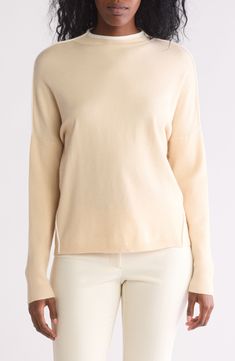 Tipping emboldens this timeless sweater that's knit in a relaxed fit and keeps you comfortable when the temp drops. Mock neck Long sleeves 53% viscose, 30% polyester, 17% nylon Machine wash, dry flat Imported Mario Valentino, Sweaters Crewneck, Sweaters And Leggings, Baby Size, Comfortable Dress, Baby Girl Shoes, Toddler Sizes, Kate Spade New York, Jeans Dress