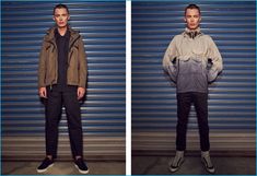 Left to Right: Simon Kotyk wears J1B-S jacket Acronym, reversed sateen BDU… Military Trends, M65 Jacket, Military Cargo Pants, Green Parka, Army Boots, Balloon Pants, Twill Trousers, Urban Street