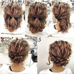 Easy Updo Hairstyles Tutorials, Updo Hairstyles Tutorials, Easy Updo Hairstyles, Simple Prom Hair, Curly Hair Updo, Up Dos For Medium Hair, Step By Step Hairstyles, Hairstyles Braided, Peinados Fáciles Para Cabello Corto