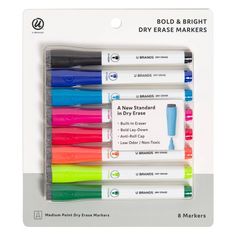 four different colored markers are in the package