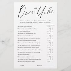 a white and black printable wedding game