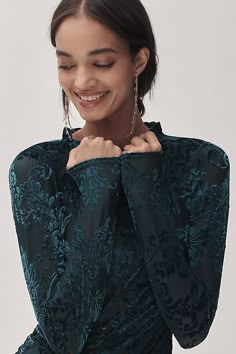 Find ANTHROPOLOGIE Sheer Velvet Burnout Top on Editorialist. Sheer Velvet Burnout Top in Blue, Women's, Size: 2XS, Polyester/Nylon/Elastane Tulle Tops, Form Fitting Tops, Net Top, Velvet Burnout, Pink Fits, Anthropologie Top, Bhldn Weddings, Velvet Tops, Silk Velvet