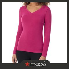 in stock Cuddl Duds, Petite Outfits, V Neck Tops, Shirts Tops, Raspberry, Shoe Accessories, In Store, Pick Up, Buy Online