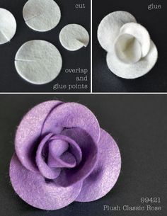 how to make felt flowers with pictures and instructions for making them in the shape of circles