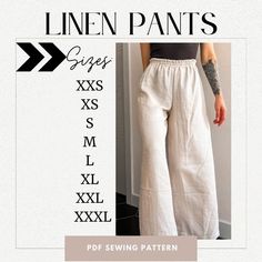 High-Waisted Wide-Leg Pants Sewing Pattern - PDF - XXS-XXL Elevate your wardrobe with our High-Waisted Wide-Leg Pants Sewing Pattern! Create stylish and comfortable pants with a flattering high waist and flowing wide legs. Whether you're a beginner or an experienced sewist, our comprehensive PDF pattern and instruction handbook make it easy to craft your own fashion statement. 🌟 What's Included: PDF Pattern File: XXS-XXL sizing for a perfect fit. Detailed Instruction Handbook: Step-by-step, beg High Waist Pattern Pants, Patterns For Linen Pants, Pants For Big Stomachs Sew, Womens Pants Pattern Free, Free Elastic Waist Pants Sewing Pattern, Trouser Pants Pattern Free, Wide Leg High Waist Pants Pattern, Gaucho Pants Pattern Free, Wide Leg Pants Pattern Drafting