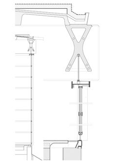 an architectural drawing shows the details of a building's roof and sidewalls