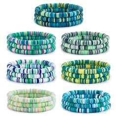 PRICES MAY VARY. Material: This bracelet is made of high quality vinyl disc beads and elastic cord hand-beaded, lightweight and waterproof, safe and comfortable to wear. the elastic cord design allows for flexible size adjustment Size: You will receive 21 bracelets. The vinyl disc beads are approximately 6 mm in diameter and the inner diameter of the bracelet is approximately 2-1/8 inch (5.3 cm) Design: This bohemian ethnic style bracelet comes with a different color scheme for each bracelet, yo Green Beach Jewelry With 108 Beads, Green Bracelets With 8mm Beads For Beach, Green Round Beaded Bracelets For The Beach, Beach Hand-strung Round Beads Wristband, Green Stackable Stretch Bracelet For Beach, Hand-strung Round Beads Wristband For Beach, Beaded Round Friendship Bracelets For Beach, Colorful Beaded Bracelets For Beach, Multicolor 8mm Beads Bracelets For Beach